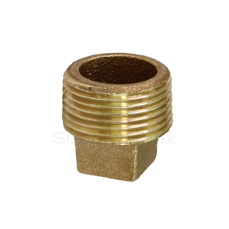 Supply Giant CSQM0034 3/4''-Inch Male National Pipe Taper Threads Brass Cored Plug with Square Head, Lead Free Brass Pipe Fitting, Higher Corrosion Resistance, Economical & Easy to Install, 23 - NewNest Australia