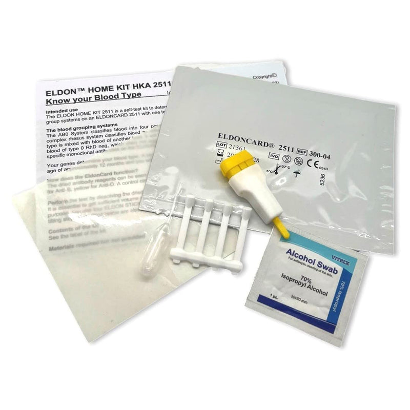 (2 Pack) Eldoncard Blood Type Test - air sealed envelope, safety lancet, micropipette, cleansing swab - NewNest Australia