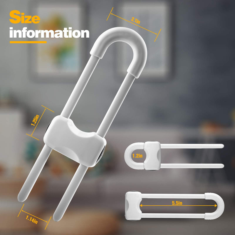 6PCS Sliding Cabinet Locks, U-Shaped Child Safety Locks, Multifunctional Cabinet Handle Lock for Drawers, refrigerators, and Closets - NewNest Australia