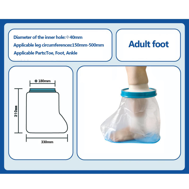 DESTRIC Non-Slip Waterproof Foot Cast Cover for Shower Bath, Foot Protector Adult Keep Ankle Leg Cast Bandage Dry, Watertight Shower Boot Bag for Broken Toe,Wound, Burns,Injuries, Reusable - NewNest Australia