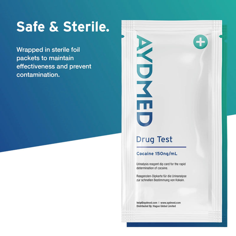 10 x Aydmed rapid drug test dip cards for cocaine | Urine drug test | 150ng/mL shutdown level | Test for cocaine, coke, crack - NewNest Australia