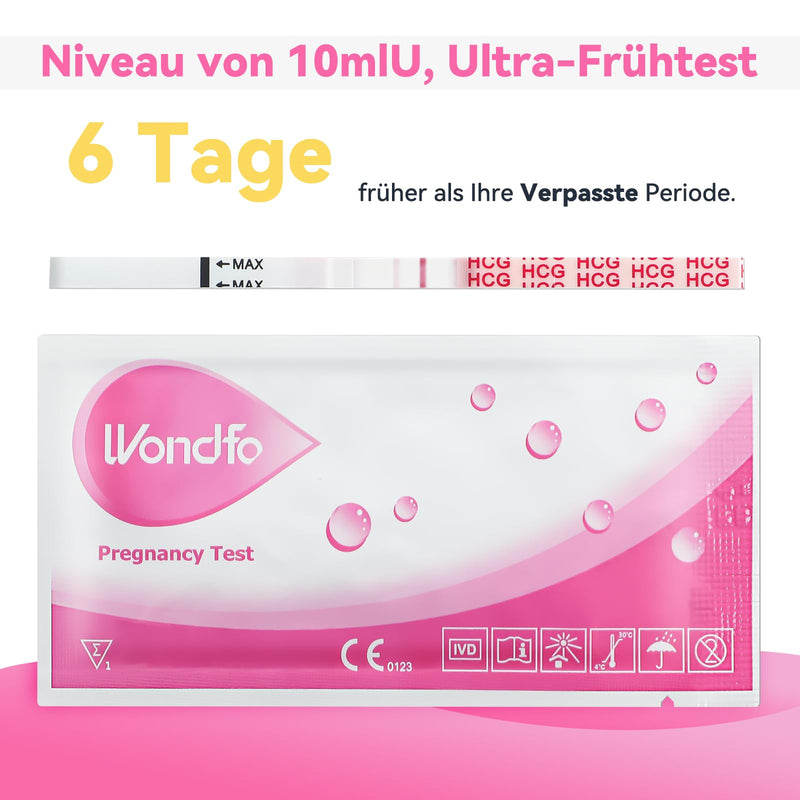 Wondfo pregnancy test early test 10 miu/ml quick detection 20 one step home test strips 6 days earlier - NewNest Australia