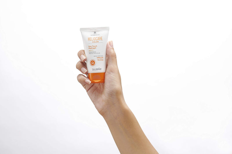Heliocare Colour Sun Touch Hydragel SPF 50 50ml / Gel Sunscreen For Face/Daily UVA and UVB Anti-Ageing Sun Protection/Combination, Dry, Oily and Normal Skin Types/Shimmer Finish/Light Tinted Coverage - NewNest Australia