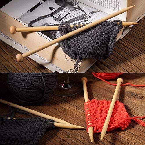 36PCS Bamboo Knitting Needles Set, BetyBedy Single Pointed Knitting Needles, 9 Inches Length Knitting Crochet Supplies for Beginners Handmade (18 Sizes from 2.0mm-10.0mm) - NewNest Australia