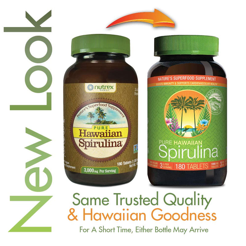 Pure Hawaiian Spirulina - 1000 mg Tablets 180 Count - Farm Grown in Hawaii since 1984 - Natural, Nutrient Rich Superfood - Immune Support, Detox & Energy – Vegan Complete Protein, Non-GMO Original - NewNest Australia