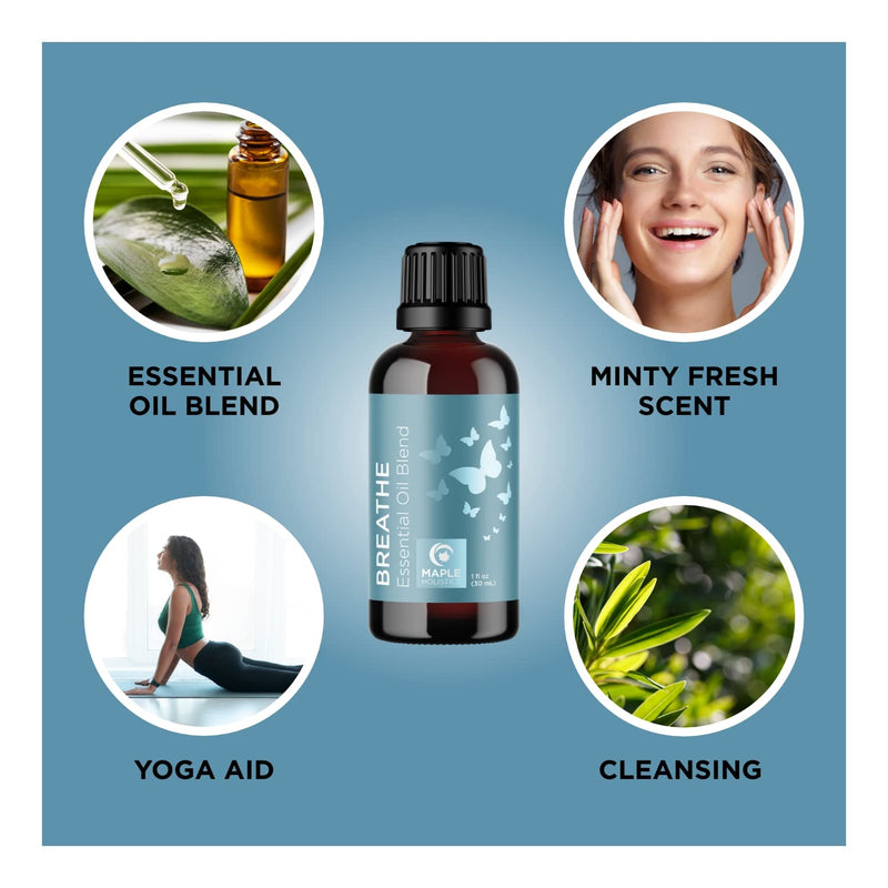 Breathe Blend Essential Oil for Diffuser - Invigorating Breathe Essential Oil Blend with Eucalyptus Peppermint Tea Tree and Mint Essential Oils for Diffusers for Home and Shower Aromatherapy - NewNest Australia