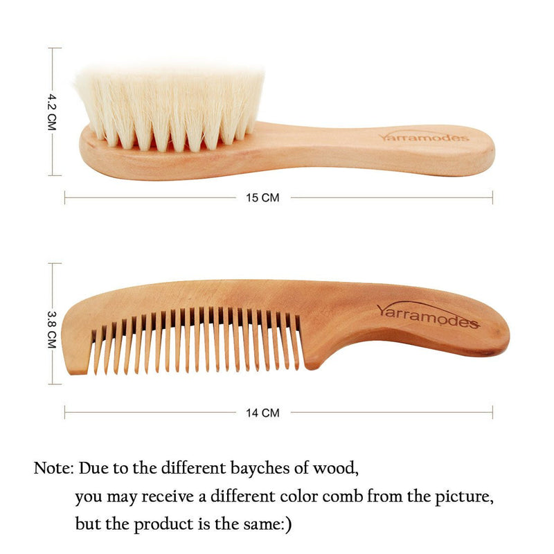 Baby Goat Hair Brush and Comb Set for Newborns & Toddlers Eco-Friendly Safe Brush for Cradle Cap Natural Wooden Comb Perfect Baby Shower and Registry Gift (Baby Hair Brush and Comb Set) Baby Hair Brush and Comb Set - NewNest Australia