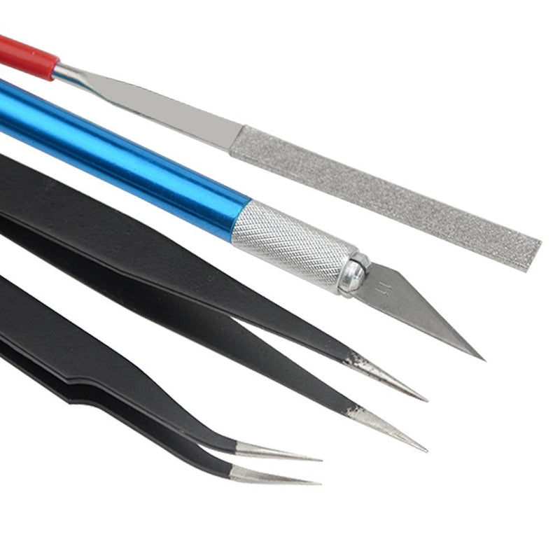 BXQINLENX Professional 9 PCS Gundam Model Tools Kit Modeler Basic Tools Craft Set Hobby Building Tools Kit for Gundam Car Model Building Repairing and Fixing(B) - NewNest Australia
