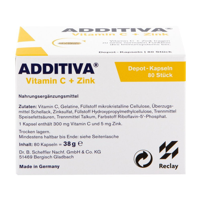 Dr.B.Scheffler Nachf. GmbH and Co. KG Additiva Vitamin C + Zinc Depot 80 capsules - NewNest Australia