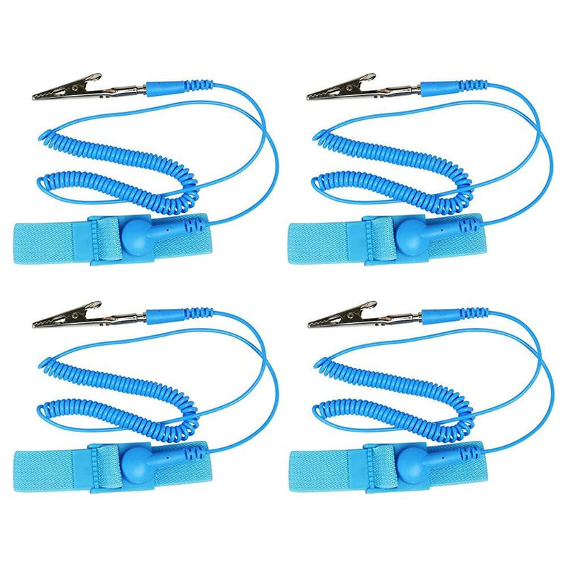 GTIWUNG Pack of 4 anti-static wristbands, anti-static bracelet, grounding bracelet, wrist strap, anti-static wrist strap, reusable anti-static wristbands with ground cable and crocodile clip - NewNest Australia