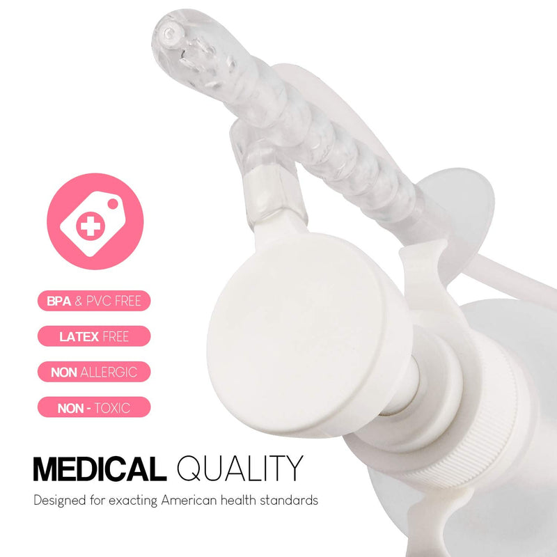 Douper Reusable Vaginal Douche, 300ml Women Vaginal Cleaning System Anal Douche Portable kit with 3 Nozzles, Maintain Feminine Hygiene for Daily Care, BPA & PVC Free - NewNest Australia