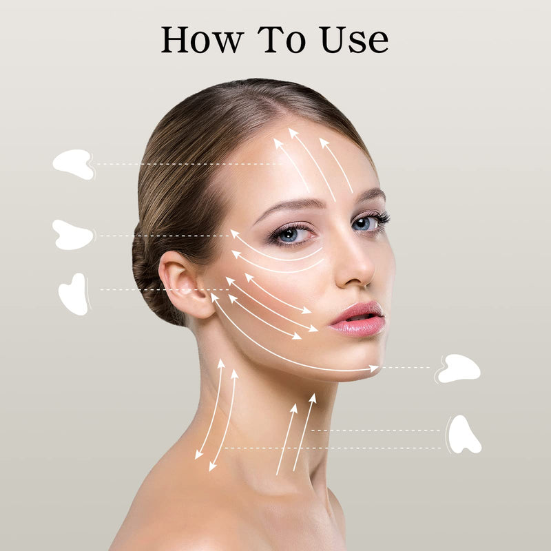 Rosenice Gua Sha Facial Tool Jade Stone Guasha for Face Body Massage SPA Acupuncture Therapy Trigger Point Treatment - NewNest Australia