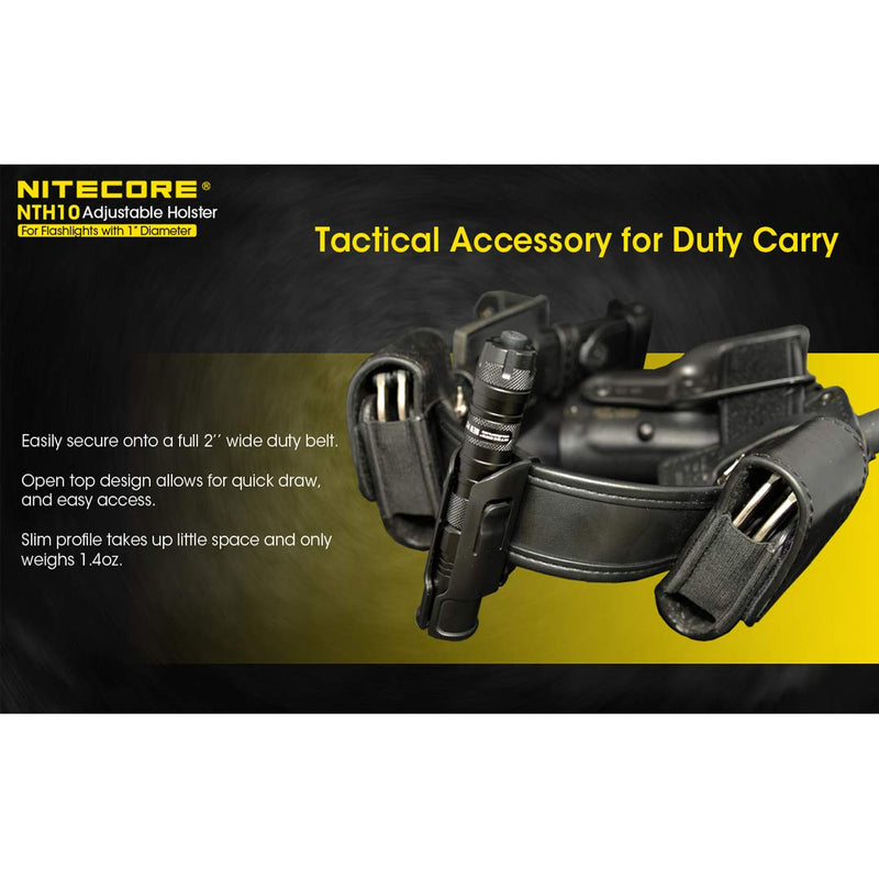 NITECORE NTH10 Adjustable Hard Holster for Flashlights with 1 inch Tube Diameter and LumenTac Keychain Light - NewNest Australia