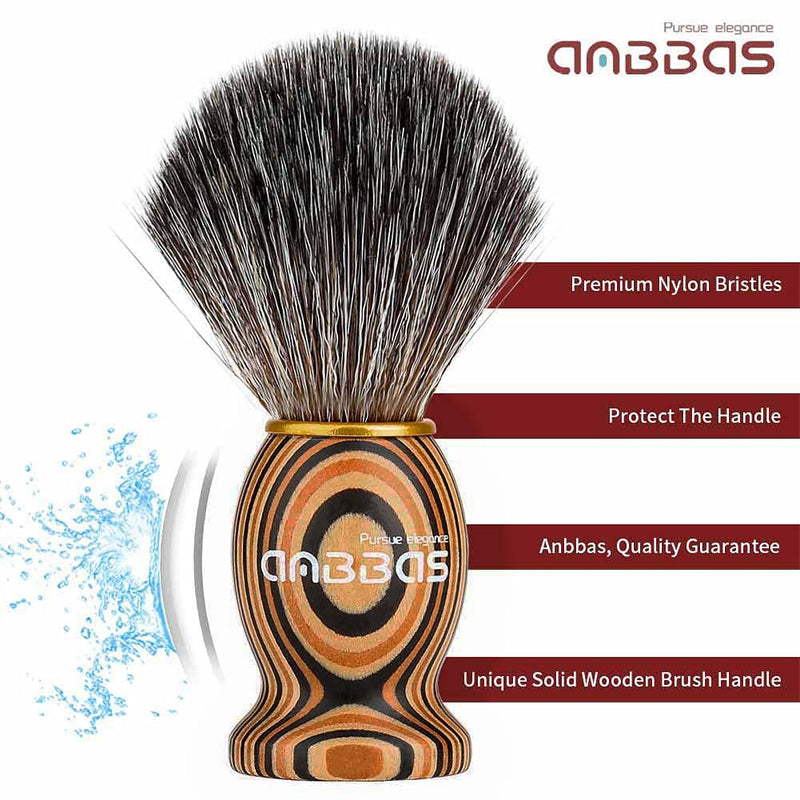 2IN1 Shaving Brush with Holder Set for Manual Shaving, Anbbas Synthetic Hair Brush with Wood Handle,Black ABS Hanging Design Adjustable Shaving Stand for Most Wet Shave Brushes 2in1-Stripe - NewNest Australia
