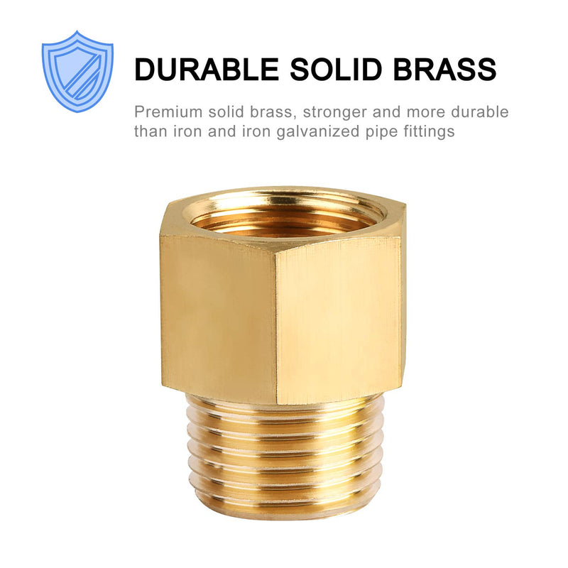 Brass Pipe Fitting, SUNGATOR Adapter, 1/2-Inch Male Pipe x 1/2-Inch Female Pipe (2-Pack) 1/2"Male x 1/2"Female - NewNest Australia