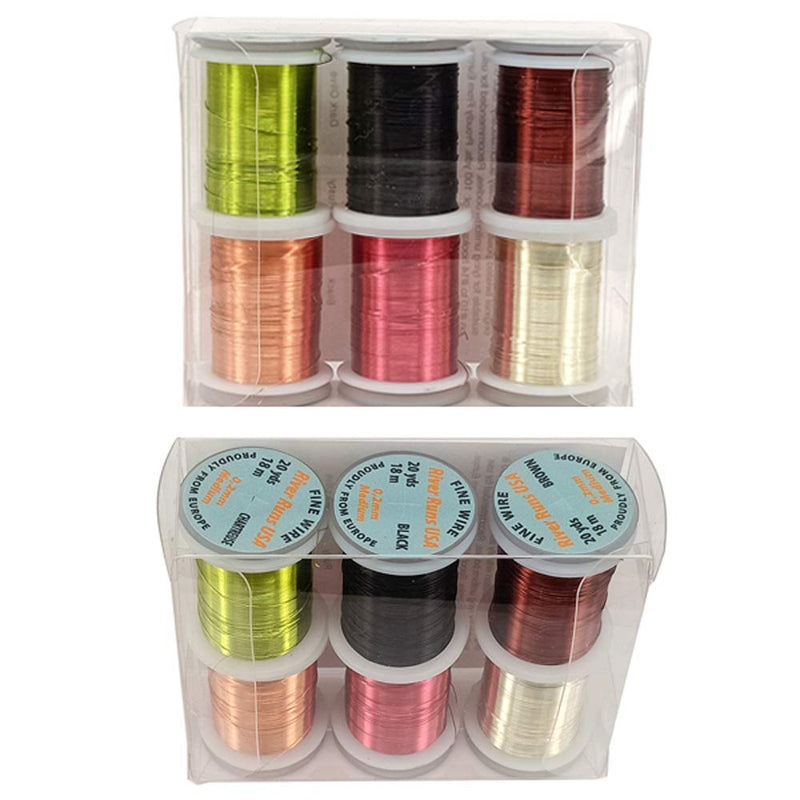 Riverruns 6 Color/Set Non-tarnishing Ultra Copper Wire 0.1mm, 0.2mm Super Realistic Fly Tying Material Proudly from Europe Great Choices for Larve Nymph, Streamer 0.2mm wire pack - NewNest Australia