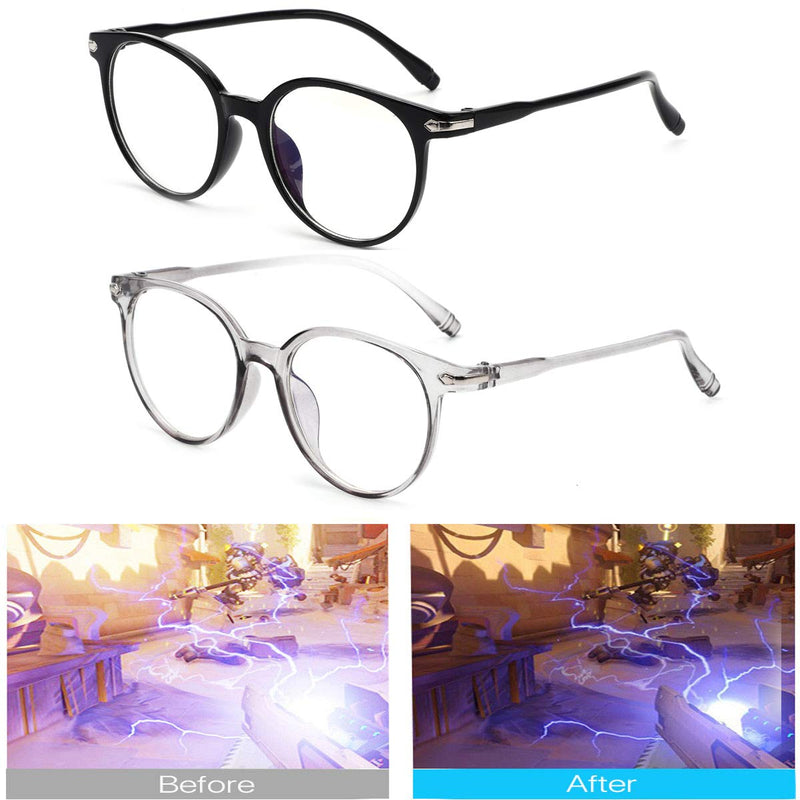 WONOLO Blue Light Blocking Glasses Matte Black Frame Clear Lens Anti Eyestrain Glasses Gaming Eyewear Retro Vision Care Anti Glare for PC Laptop Gamer Reading (Matte Black Frame Clear Lens) - NewNest Australia