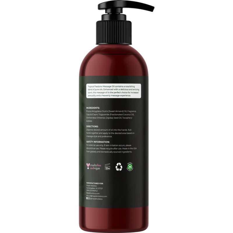 Tropical Sensual Massage Oil for Couples - Exotic Full Body Massage Oil - Relaxing and Moisturizing Body Oil for Men and Women Featuring Natural Aromatic Oils for Romantic Gifts for Her and Him - NewNest Australia