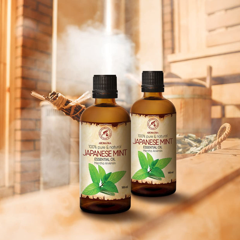 Japanese Mint Oil 2 X 100 Ml - Mentha Arvensis - Aromatherapy Essential Oils For Diffusers And Fragrance Lamps - Mint Oil For Soap Making And Candles - Japanese Mint For Skin & Hair And Room Fragrance - NewNest Australia