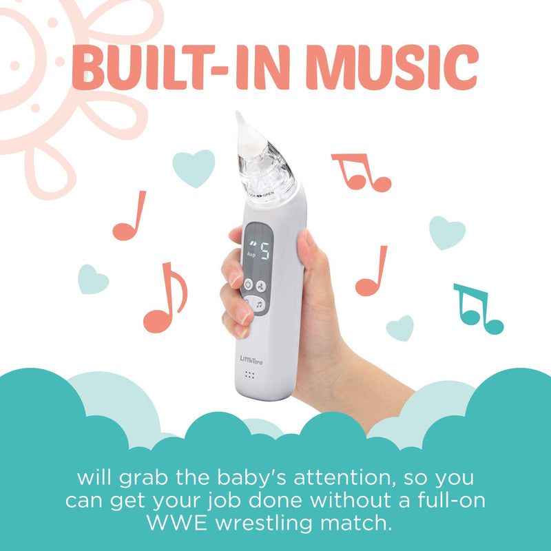 LitteTora Rechargeable Baby Nasal Aspirator - Electric Nose Sucker Baby Nose Cleaner - Toddlers Booger Mucus Sucker - Baby Vac Nasal Aspirator - Infant Booger Suction Removal Device - NewNest Australia
