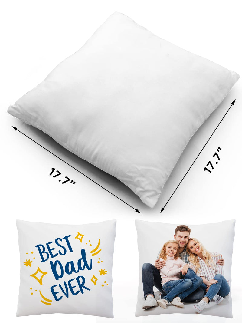 Sublimation Blanks Throw Pillowcase Heat Transfer Cushion Covers with Invisible Zippers for DIY Printing Sofa Coach Decor White 4pcs 17.7”x17.7” Polyester No Pillow Insert 17.7"x17.7" 4 Pack - NewNest Australia