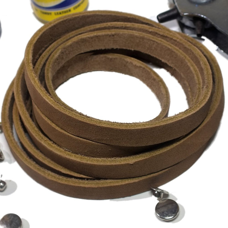 TOFL Genuine Top-Grain Leather Strap | 72 Inches Long | 3/8 Inch Wide | 1/8 Inch Thick (7-8 oz) | 1 Leather Strip for DIY Arts & Craft Projects, Clothing, Jewelry, Wrapping | Medium Brown - NewNest Australia
