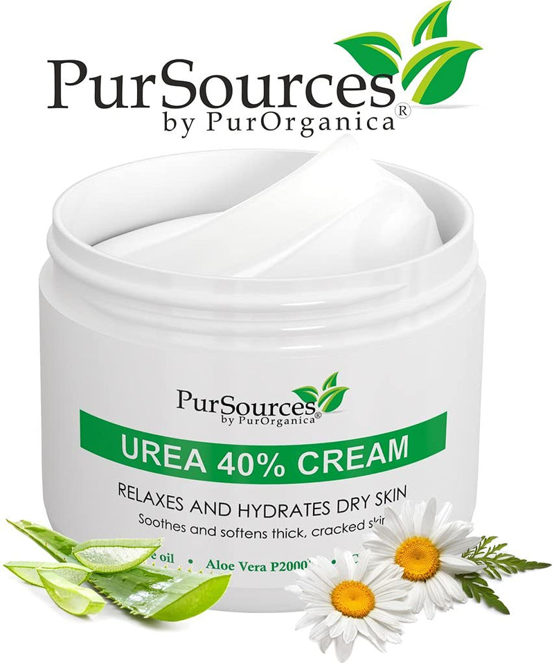 PurSources Urea 40% Foot Cream 4 oz - Best Callus Remover - Moisturizes & Rehydrates Thick, Cracked, Rough, Dead & Dry Skin - For Feet, Elbows and Hands + Free Pumice Stone - NewNest Australia