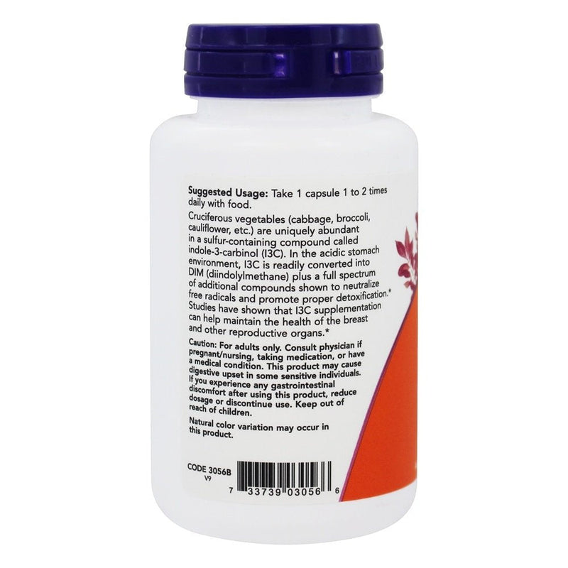 NOW Indole-3-Carbinol (I3C) 200 mg - 60 Veg Capsules - NewNest Australia
