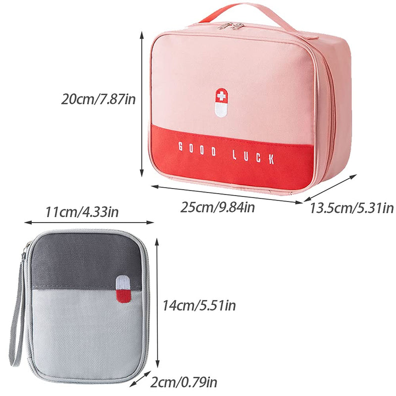 2 Pieces Emergency Storage Bag, Empty Medicine Bag, Travel Medicine Storage Bag, First Aid Kit Empty Bag, for Emergencies at Home, Office, Travel, Hiking, Camping (2 Size) - NewNest Australia