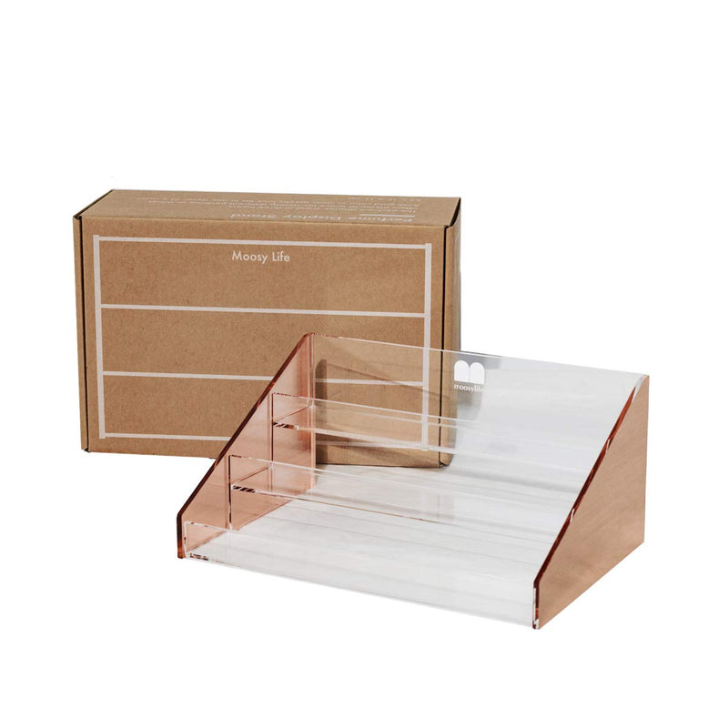 NewNest Australia - Moosy Life Rose Gold Desktop Acrylic 3 Layers Perfume Organizer, Display Stand 