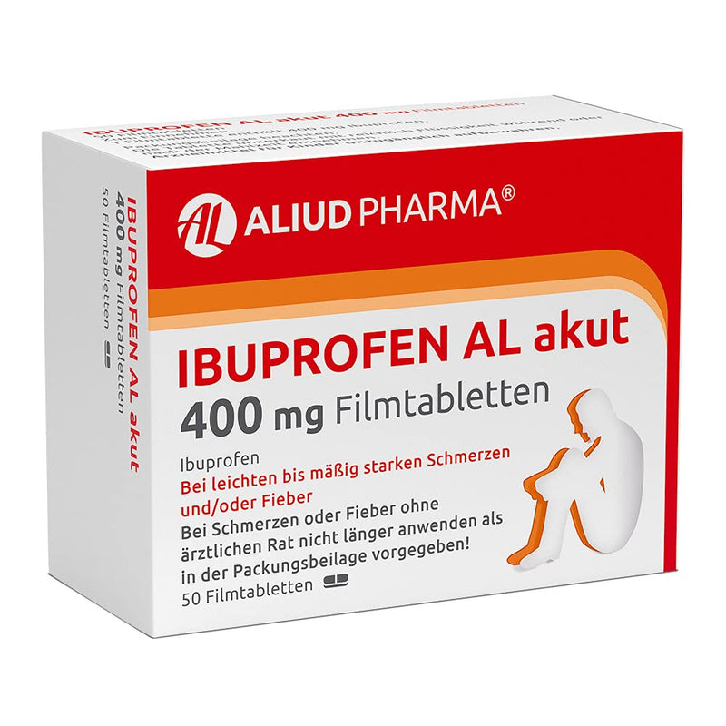 ALIUD PHARMA Ibuprofen AL acute 400 mg 50 film-coated tablets: For mild to moderate pain and/or fever 50 pieces (pack of 1) - NewNest Australia