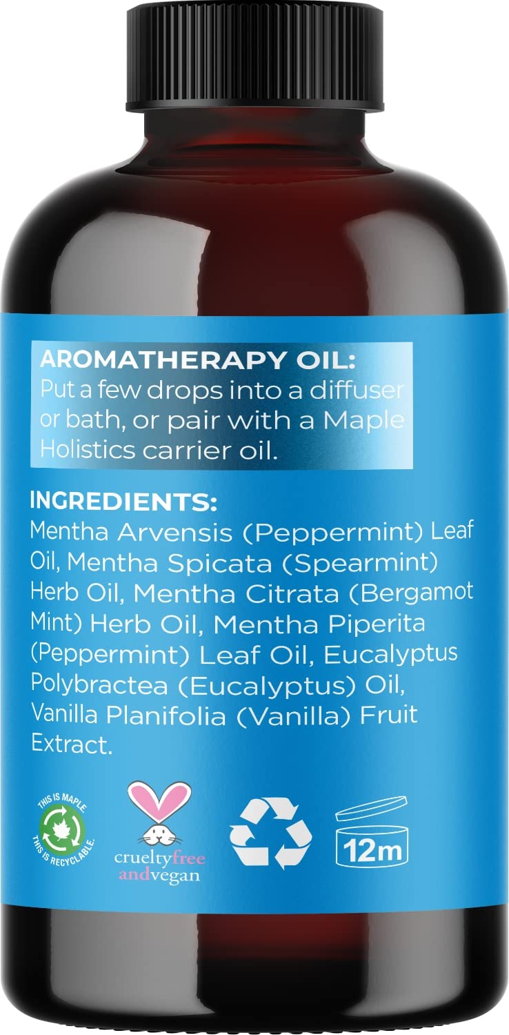 Mint Essential Oil Blend for Diffuser - Refreshing Mint Oil Diffuser Essential Oils with Cooling Peppermint Spearmint Bergamot and Eucalyptus Oils - Pure Aromatherapy Oils for Diffuser Mint Blend Chill - Mint - NewNest Australia