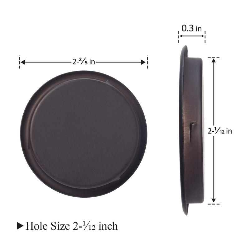 6 Pack Closet Door Finger Pull 2-1/8'' Oil Rubbed Bronze Inset Handle, Easy Snap-in Circular Mortise Cup Recessed Door Pull, Perfect for Pocket Door, by-Pass Sliding Panel Doors of Closet and TV Stan ORB-Bronze - NewNest Australia