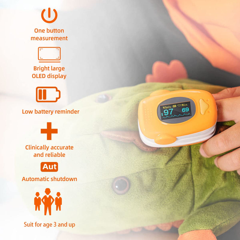 BLT M70A Pediatric Pulse Oximeter Fingertip, Oxygen Monitor for Kids and Child over 5, Oxygen Sats Monitor Finger Children, Blood Oxygen Saturation and Pulse Rate, Include Lanyard and Batteries - NewNest Australia