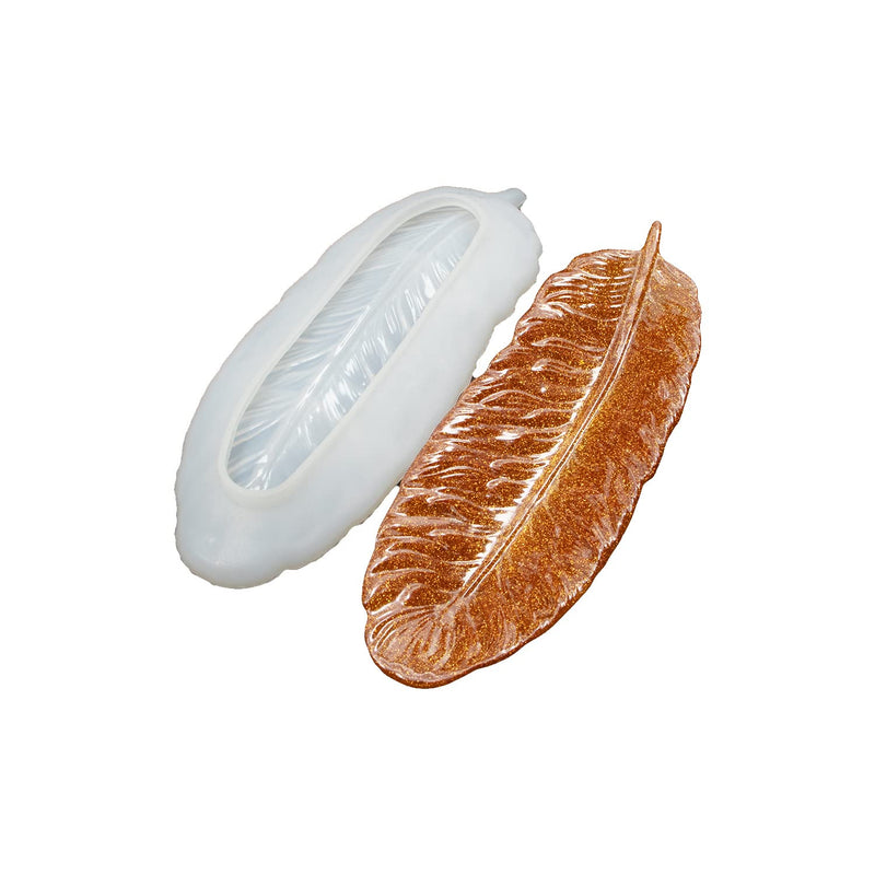 AMZTOART 1pc Feather Shaped Silicone Coaster Mold Making Resin Tray, Epoxy Resin Trinket Dish Molds, Ring Holders Jewelry Tray (M0007) M0007 - NewNest Australia