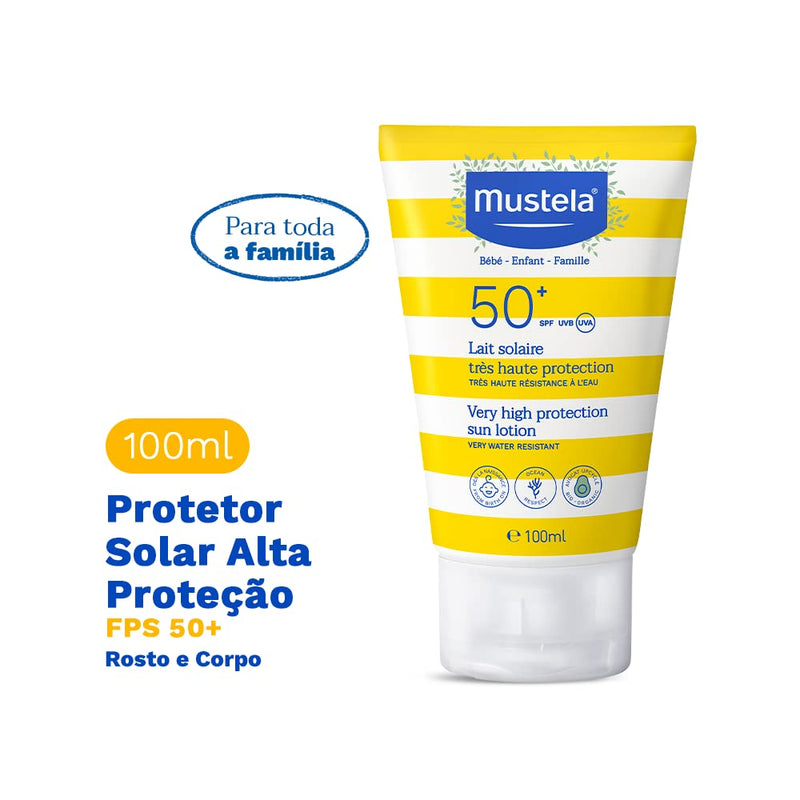 Mustela - Sun cream with very high protection factor SPF 50+, for face and body for babies and children, 100 ml 100 ml (pack of 1) - NewNest Australia