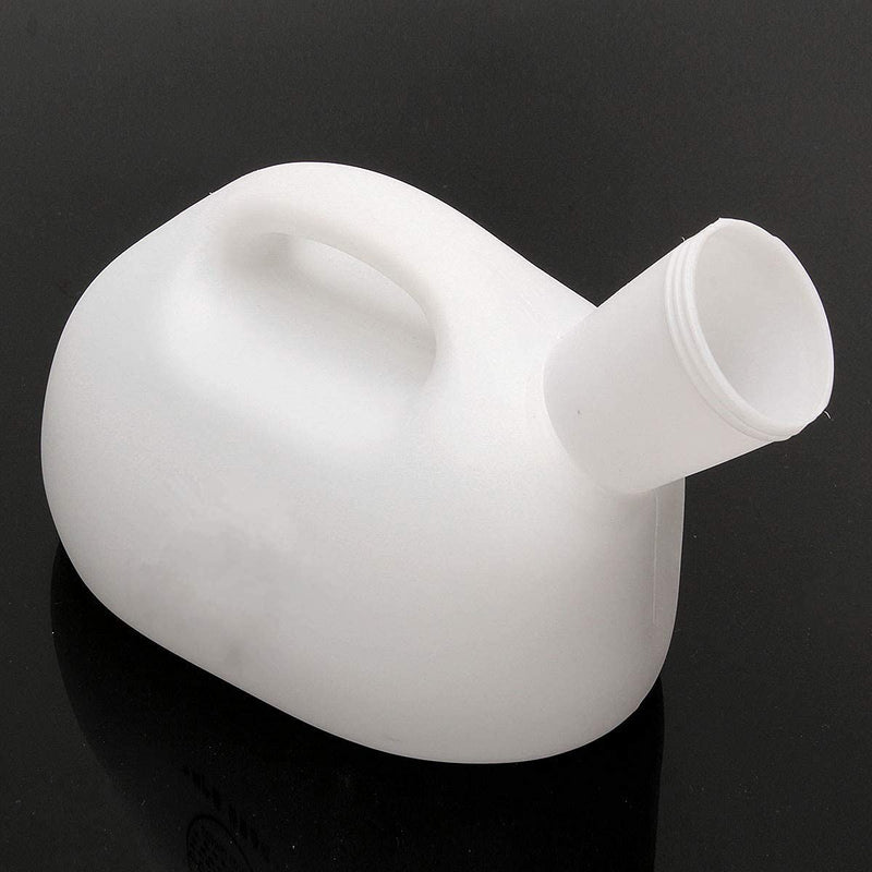 testyu Urinal Bottle Unisex, 2000ML Reusable Urinal Portable Spill Proof Plastic Pee Bottle Large with Hose Screw Lid and Clean Brush for Car Home Toilet Travel Camping (White) White - NewNest Australia
