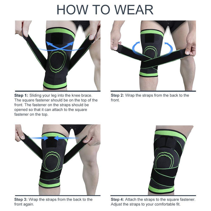 Vitoki Knee Supports for Arthritis Joint Pain 1 Pack, Knee Brace for Men & Women Knee Sleeve for Meniscus Tear ACL Running Workout Basketball Gym Green XX-Large XXL - NewNest Australia