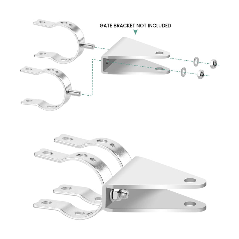 Universal Tube Bracket Kit for Automatic Gate Opener System, Suitable for 1.6'' to 2'' Tubes, Easy Installation - NewNest Australia