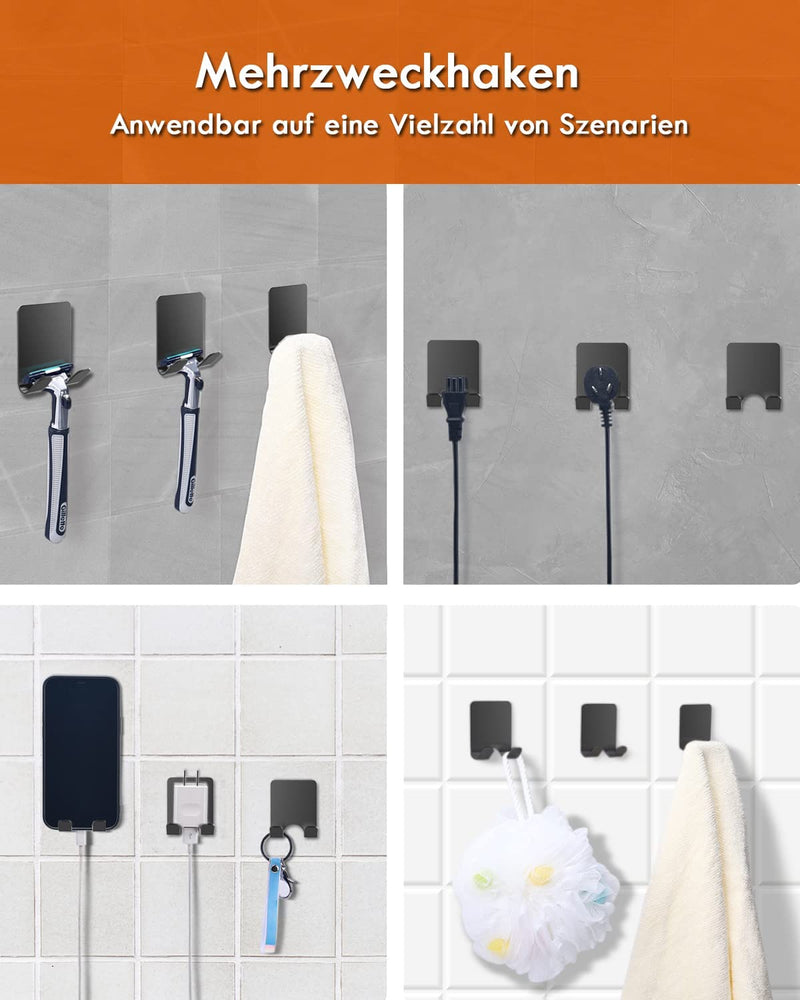 Gorffy Razor Holder Shower, Pack of 3 Razor Holder Shower Stainless Steel, Waterproof Holder for Razors Self-Adhesive, Bathroom Razor Holder, Razor Holder Shower No Drilling (3 Pieces, Black) Black, 3 Pieces - NewNest Australia