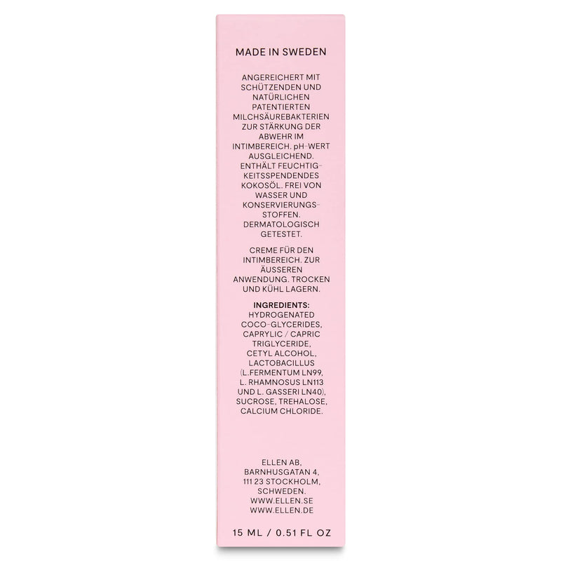 Ellen Moisturizing Probiotic Intimate Cream | Against Dry Mucous Membranes In The Intimate Area | Contains Natural Lactic Acid And Coconut Oil | Perfume Free | 15Ml - NewNest Australia