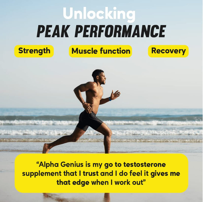 JustFloow Alpha Genius® Testosterone Booster for Men | Natural Testo Supplement | 12 High Strength Ingredients - Tribulus Terrestris, D-Aspartic Acid, Maca Roots | Support Recovery & Muscle Function - NewNest Australia