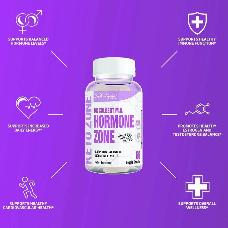 Divine Health's Hormone Zone |150mg of DIM | 100mcg of Vitamin K2 | 1000IU of Vitamin D3 | 60 Day Supply | 60 Capsules | - NewNest Australia
