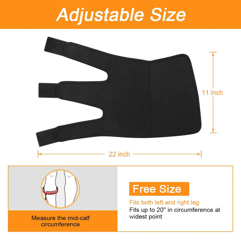 Calf Brace, Shin Splint Support Lower Leg Compression Wrap with Adjustable Three Anti-Slip Strap Support for Pulled Calf Muscle Pain Strain Injury, Sprain and Swelling, Fits Men and Women (Black) - NewNest Australia