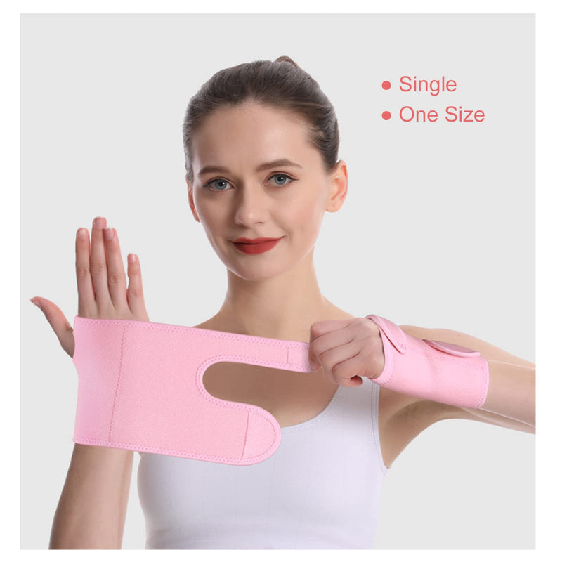 Wrist Splint Support Brace Compression Wrist Brace Elastic Adjustable Carpal Tunnel Support with Metal Strip for Sports, Fitness, Arthritis, Tendonitis One Size Single (Left Hand, Pink) Left Hand - NewNest Australia