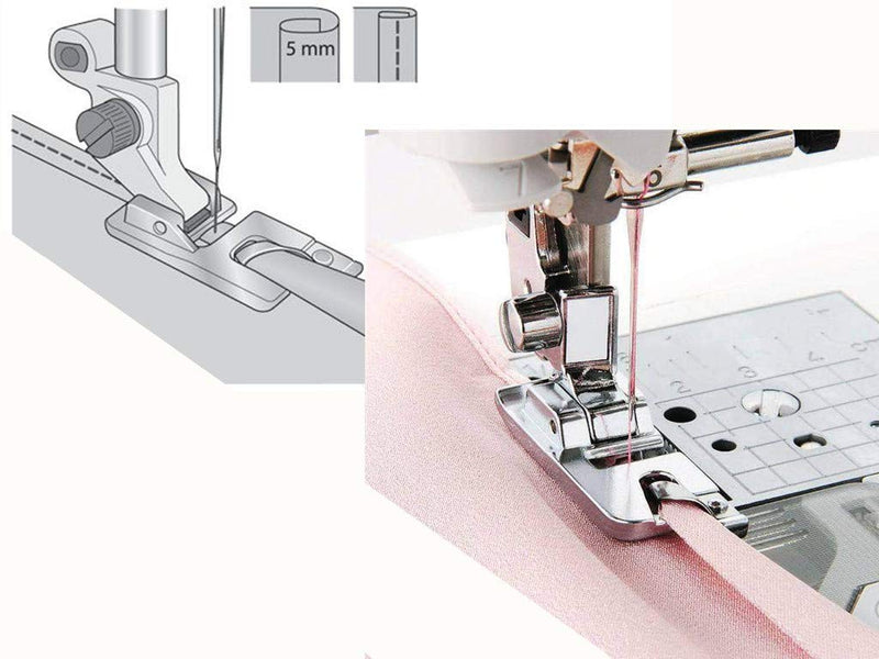 Windman 3 Sizes Rolled Hem Foot 3 mm, 4 mm, 6 mm Hemmer Foot for Singer Brother Hem Foot Low Shank Machine Sewing Foot Hemmer Narrow Hem - NewNest Australia