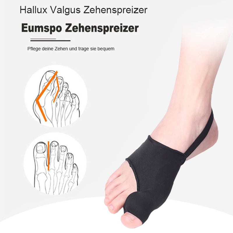 Eures Pack of 6 Hallux Valgus Toe Separators with Bunion Protection, Correction Bandage Socks Bunion Corrector with Anti-Slip Belt and Gel Pads (Black) Pack of 6 Black - NewNest Australia