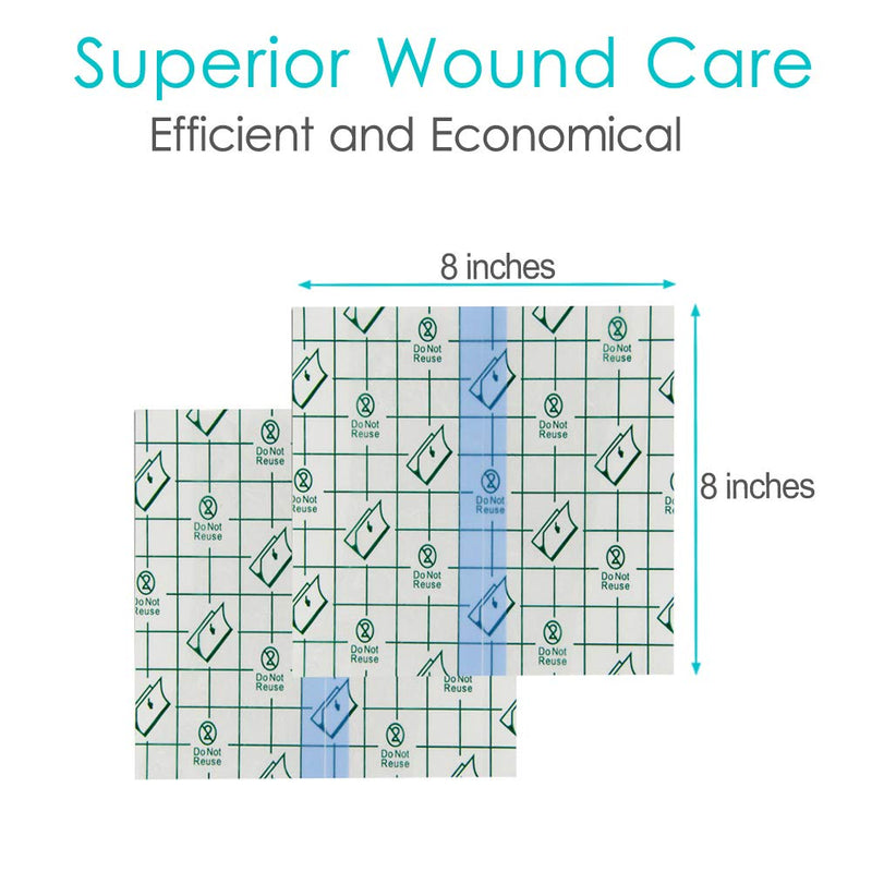 Waterproof Shower Cover Shields for Dialysis Port Picc Line Chest Catheter PD Peritoneal Dialysis Chemo Port Feeding Tube G-Tube Patient Shower Protector, 8"x8"(Pack of 25) 8x8 Inch (Pack of 25) - NewNest Australia