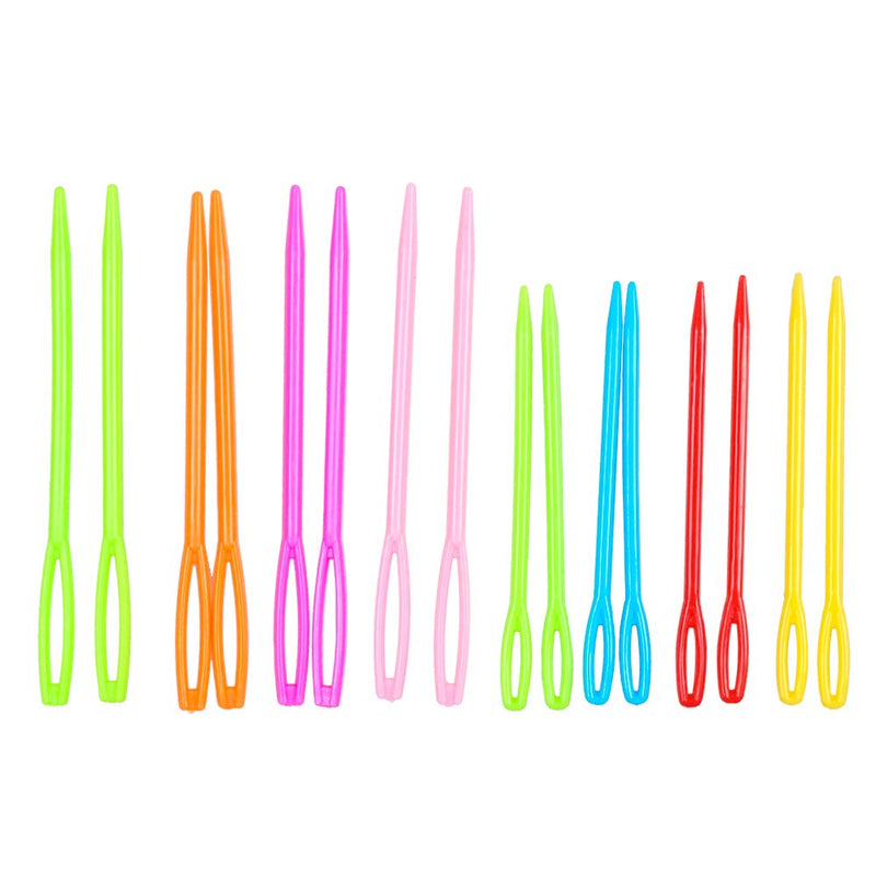 Hekisn Large-Eye Plastic Sewing Needles, Colorful Safety Lacing Needles, 2 Different Sizes Yarn Sewing Needle, Learning Needles for DIY Sewing Handmade Crafts，2.76 &2.1 inch (16 Pieces) 16 Pieces - NewNest Australia