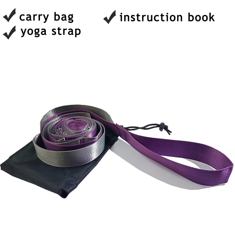 SANKUU Yoga Strap, Multi-Loop Strap, 12 Loops Yoga Stretch Strap, Nonelastic Stretch Strap for Physical Therapy, Pilates, Dance and Gymnastics with Carry Bag Purple - NewNest Australia